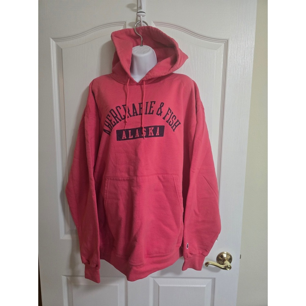 Abercrombie & Fitch Alaska Hoodie Sweatshirt Pink Champion Athletic XXL /0271
